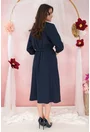 Rochie bleumarin cu decolteu parte peste parte
