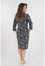 Rochie bleumarin cu desen floral