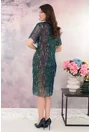 Rochie bleumarin cu franjuri si paiete cu reflexii multicolore