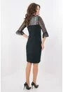 Rochie bleumarin cu maneci din dantela