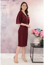 Rochie bordo de ocazie cu strasuri in talie si la decolteu