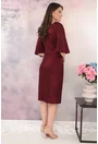 Rochie bordo de ocazie cu strasuri in talie si la decolteu