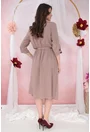 Rochie cafenie cu decolteu parte peste parte