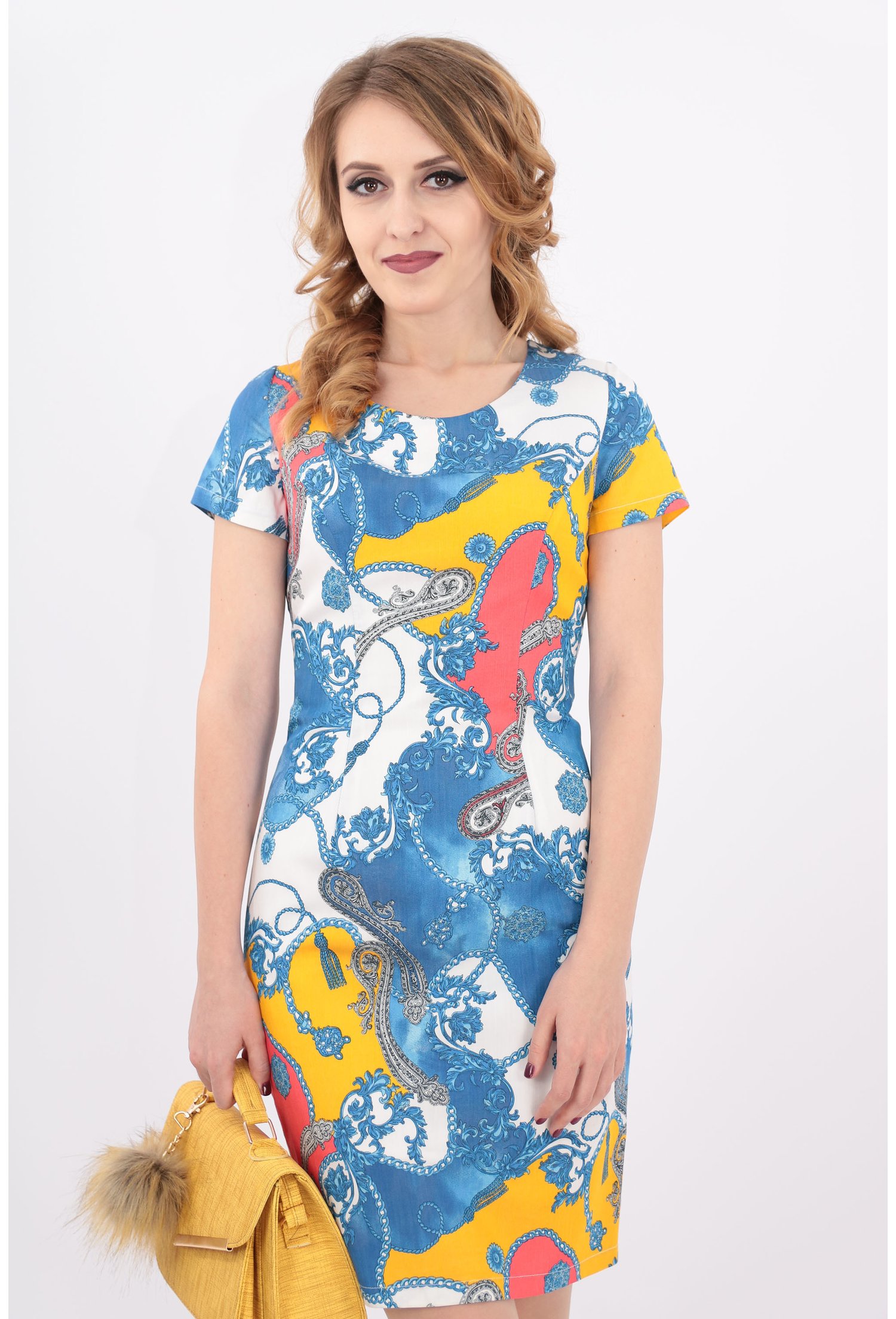 Rochie cambrata multicolora