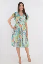 Rochie clos vernil cu imprimeu exotic