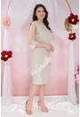 Rochie de ocazie din lurex cu pelerina din tulle si broderie ivory
