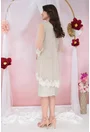 Rochie de ocazie din lurex cu pelerina din tulle si broderie ivory