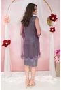 Rochie de ocazie din lurex cu pelerina din tulle si broderie violet