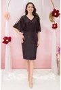 Rochie de ocazie din lurex violet cu strasuri la decolteu