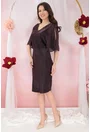Rochie de ocazie din lurex violet cu strasuri la decolteu