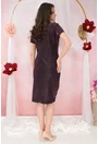 Rochie de ocazie din lurex violet cu strasuri la decolteu si broderie