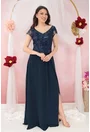 Rochie de seara bleumarin cu broderie si paiete