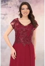 Rochie de seara bordo cu broderie si paiete