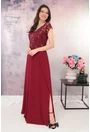 Rochie de seara bordo cu broderie si paiete