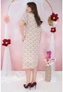 Rochie diafana din voal bej cu print floral discret