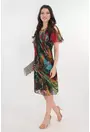 Rochie diafana din voal cu imprimeu abstract multicolor