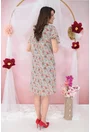 Rochie diafana din voal gri cu print floral orange