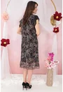 Rochie diafana din voal negru cu print floral discret