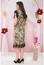 Rochie diafana din voal olive cu animal print