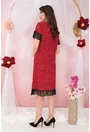 Rochie diafana din voal rosu cu animal print negru
