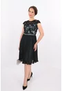 Rochie din dantela si saten vernil