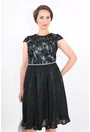 Rochie din dantela si saten vernil