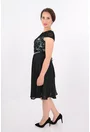 Rochie din dantela si saten vernil