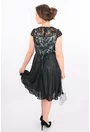 Rochie din dantela si saten vernil