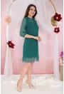 Rochie din tulle verde cu imprimeu cu buline albe