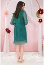 Rochie din tulle verde cu imprimeu cu buline albe