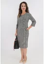 Rochie dreapta cu dungi fine maro