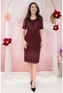 Rochie eleganta bordo cu strasuri si glitter discret