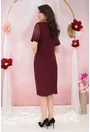 Rochie eleganta bordo cu strasuri si glitter discret