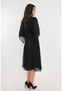 Rochie eleganta clos din voal negru cu bust cu margelute