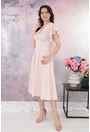 Rochie eleganta clos roz deschis cu print auriu