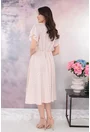 Rochie eleganta clos roz deschis cu print auriu