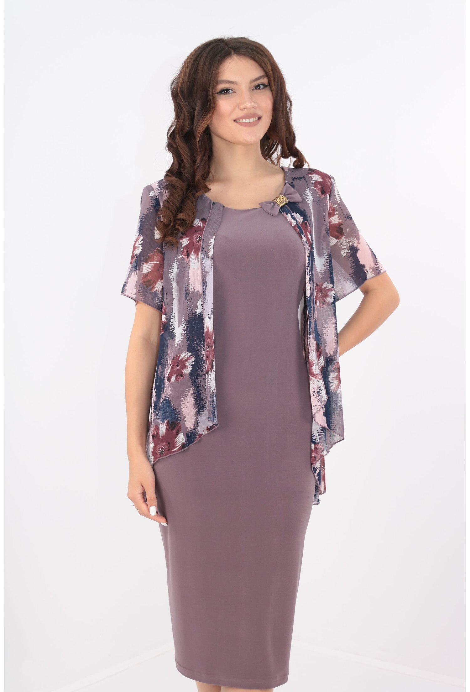 Rochie eleganta cu blazer imprimat
