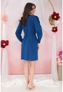 Rochie eleganta din lurex albastru cu aspect suprapus
