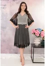 Rochie eleganta din lurex auriu cu tulle negru cu buline