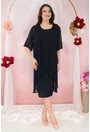 Rochie eleganta din lurex bleumarin cu pelerina detasabila