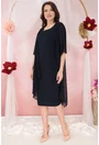 Rochie eleganta din lurex bleumarin cu pelerina detasabila
