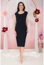 Rochie eleganta din lurex bleumarin cu pelerina detasabila