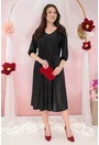 Rochie eleganta din lurex negru cu glitter argintiu
