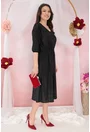 Rochie eleganta din lurex negru cu glitter argintiu