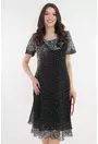 Rochie eleganta din voal negru cu print floral alb