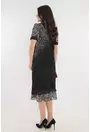 Rochie eleganta din voal negru cu print floral alb