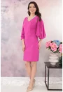 Rochie eleganta fucsia cu maneci din voal