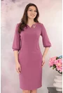 Rochie eleganta lila inchis accesorizata cu brosa