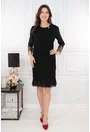 Rochie eleganta neagra cu insertii din tulle cu buline