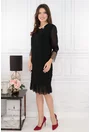 Rochie eleganta neagra cu insertii din tulle cu buline